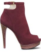 Michael Kors Krista Peep-Toe Platform Suede Ankle Boot - Lyst