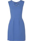 Matthew Williamson Tuck Embellished Crepe Mini Dress - Lyst