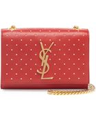 Saint Laurent Monogramme Studded Crossbody Bag - Lyst