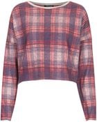 Topshop Petite Laundry Check Sweat - Lyst