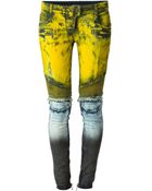 Balmain Biker Skinny Jeans - Lyst