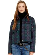 Polo Ralph Lauren Leather-trim Quilted Plaid Jacket - Lyst