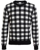 Saint Laurent Wool-Blend Check Jumper - Lyst