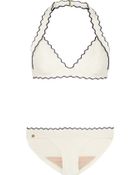 Hervé Léger Scalloped Bandage Triangle Bikini - Lyst