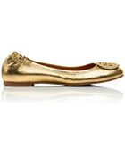 Tory Burch Reva Metallic Ballet Flat - Lyst