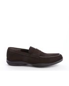 Prada Sport Brown Leather Penny Loafers - Lyst