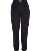 River Island Navy Chino Trousers - Lyst