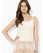 Ralph Lauren Lauren Crochet Lace Top - Lyst