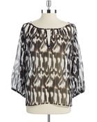 Trina Turk Patterned Peasant Top - Lyst