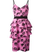 Emanuel Ungaro Rose Print Peplum Dress - Lyst