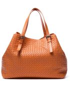 Bottega Veneta Pre-Owned Orange Woven Leather Large Tote Bag - Lyst