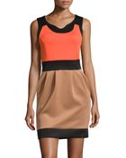 BCBGMAXAZRIA Sleeveless Color-Block Stretch-Knit Dress - Lyst