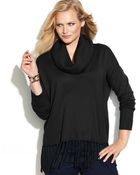 Michael Kors Michael Plus Size Cowl-neck Fringe Sweater - Lyst