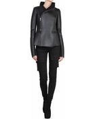 Rick Owens Leather And Viscose Jacket - Lyst