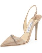 Jimmy Choo Desai Shimmer Slingback Pump Sand - Lyst