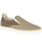 Maison Martin Margiela Slip On Leather And Suede Sneaker - Lyst
