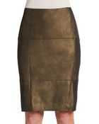 Lafayette 148 New York Metallic Leather Pencil Skirt - Lyst