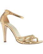 J.Crew Metallic Leather High-Heel Sandals - Lyst
