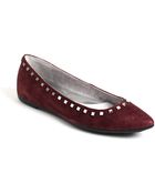 Calvin Klein Blossom Studded Suede Flats - Lyst