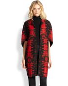 Josie Natori Printed Coat - Lyst