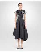 Bottega Veneta Dark Navy Embroidered Light Denim Dress - Lyst