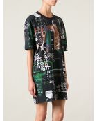 Mm6 By Maison Martin Margiela Digital Print Tshirt Dress - Lyst