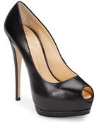 Giuseppe Zanotti Leather Peep-Toe Platform Pumps - Lyst