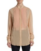 3.1 Phillip Lim Bib Collar Peek-A-Boo Blouse - Lyst
