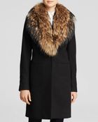 Sam. Crosby Wool Coat with Fur Trim - Lyst