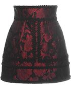 Dolce & Gabbana Red Jacquard Embroidered Mini Skirt - Lyst