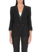 Helmut Lang Smoking Leather-panelled Tuxedo Jacket - Lyst
