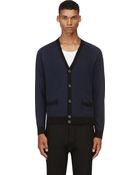 Marc By Marc Jacobs Blue Silk_cashmere Cardigan - Lyst