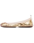Yosi Samra Samara Metallic Python Leather Flat - Lyst