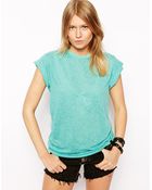 Asos Linen Mix Boyfriend Tshirt - Lyst