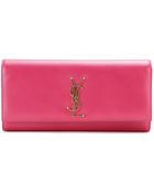 Saint Laurent Classic Monogram Leather Clutch - Lyst