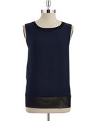 T Tahari Mesh Hem Top - Lyst