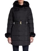 T Tahari Romania Fur-Trimmed Puffer Jacket - Lyst