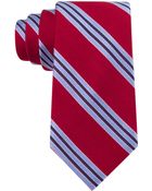Tommy Hilfiger Flame Red Textured Stripes Tie - Lyst