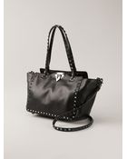 Valentino Small ‘Rockstud Noir’ Trapeze Tote - Lyst