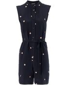 Sophie Hulme Navy Polka Silk Workwear Playsuit - Lyst