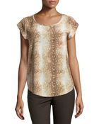 Joie Rancher Silk Cap-Sleeve Top - Lyst