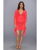 Luli Fama Flirty Caftan Fringe Dress Cover Up - Lyst