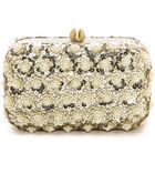 Santi Imitation Pearl Studded Box Clutch - Gold - Lyst