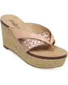 Lucky Brand Women'S Norrah Platform Wedge Thong Sandals - Lyst