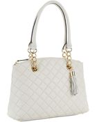 Calvin Klein Leather Quilted Satchel - Lyst