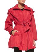 Donna Karan New York Packable Front-zip Anorak W Bow Belt - Lyst