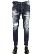 DSquared2 17Cm Patches Tidy Biker Cotton Denim - Lyst