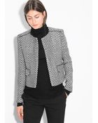 Mango Herringbone Jacquard Jacket - Lyst