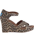 Toms Strappy Wedge Sandal Natural Zebra Fabric - Lyst