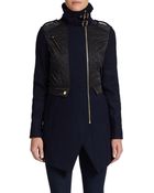 French Connection Quilted Mixed-Media Coat - Lyst